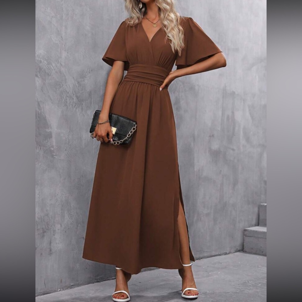 Boho butterfly sleeve slit thigh maxi dress - Picture 16 of 16